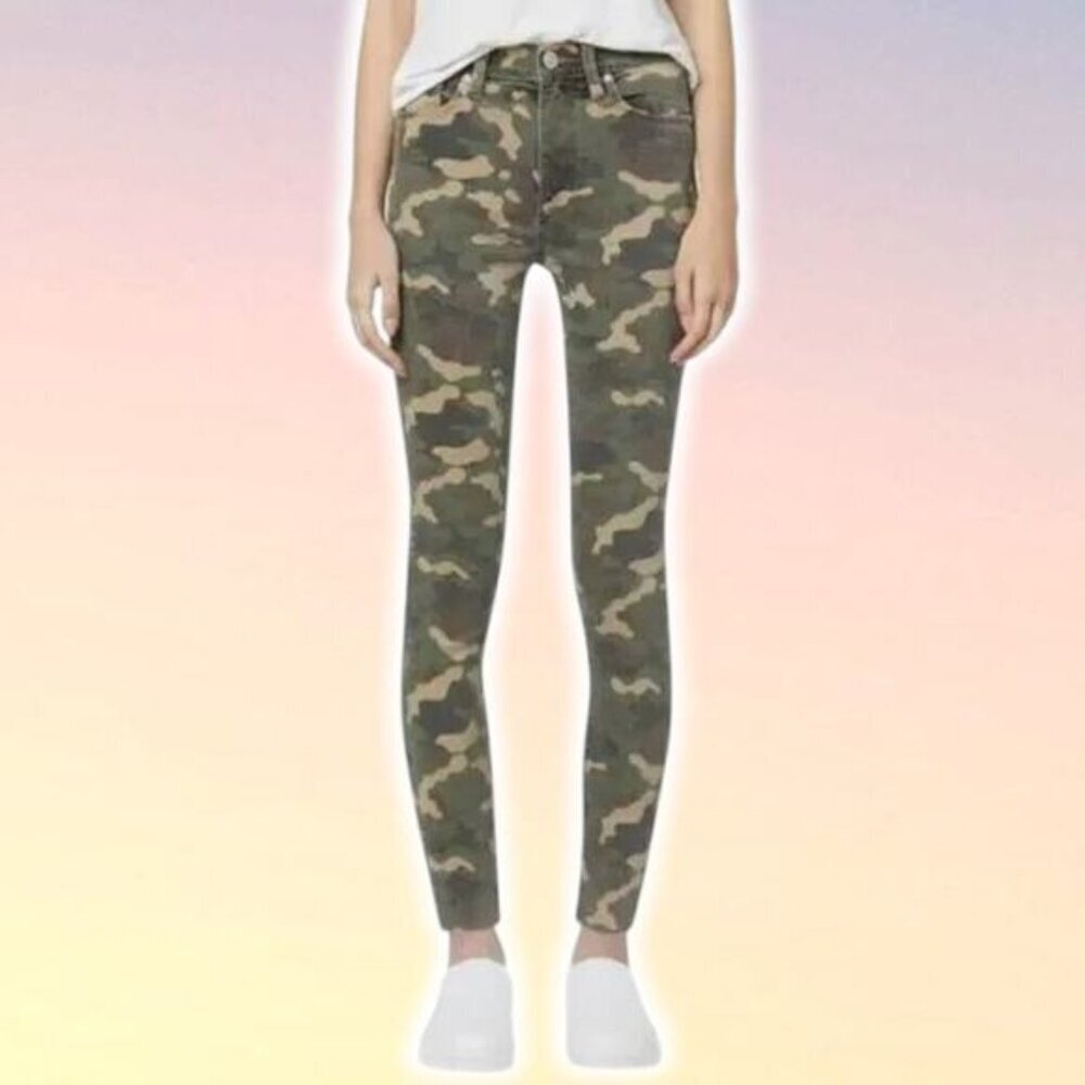 NWT HUDSON Barbara High Waist Super Skinny Ankle Jean Sz 23 Worn Camo
